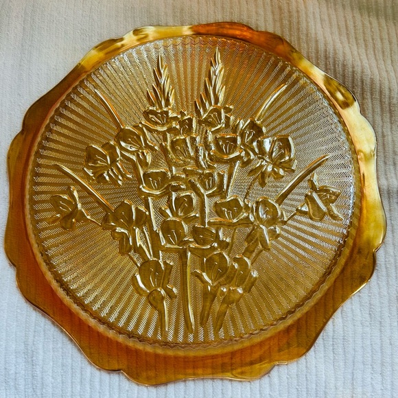 Vintage Depression glass platter, Jeanette Iris pattern. Mint condition! 1950’s - Picture 2 of 2